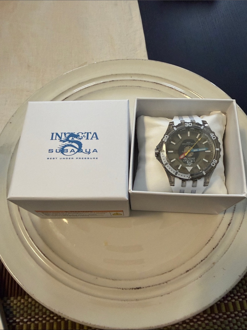 Invicta Clear Case White Silicone Strap Watch